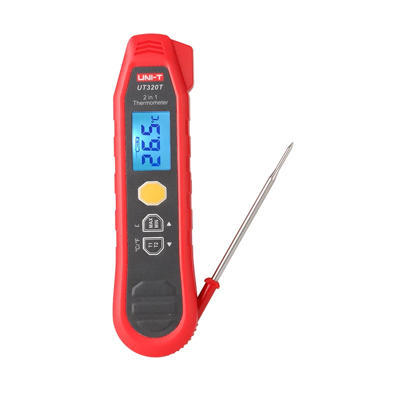 UNI-T UT320T مسبار حراري الاتصال + ميزان حرارة 2 في 1 بالأشعة تحت الحمراء / حماية تصنيف IP54