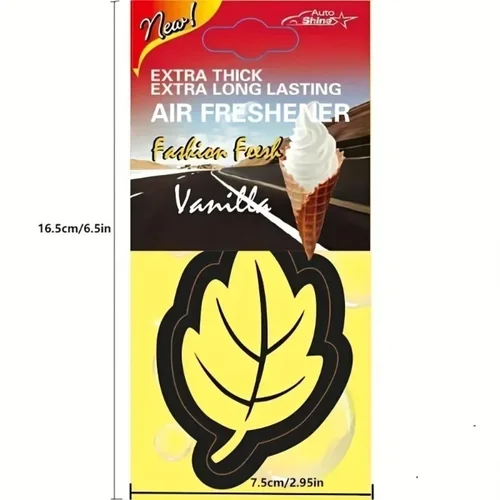 Imagen 2 del producto Ambientador de aire para coche con forma de hoja, papel de té perfumado Natural, colgante automático, fragancia de Perfume de vainilla, 60/120/240/360/600 Uds.