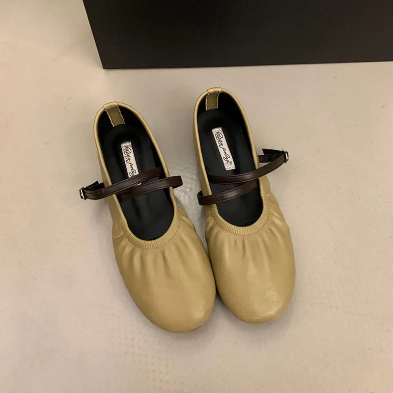 Modische Schnallenriemen-Damen-Mary-Jane-Schuhe, Lolita-Schuhe, Weiche Elegante Damen-Flats mit Runder Zehenpartie, Neue Damenschuhe – Detail 12