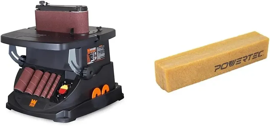 Oscillating Belt and Spindle Sander & POWERTEC 71002V Abrasive Cleaning Stick for Sanding Belts & Discs Natural Rubber Erase