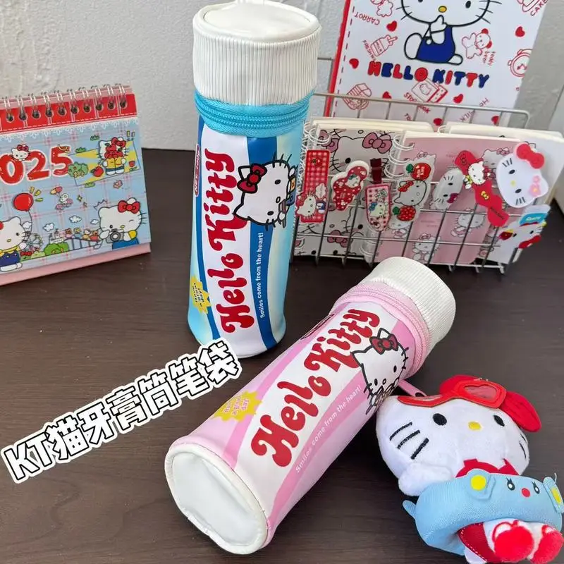 Hello Kitty Creative Toothpaste Shaped Pencil Case Zipper Storage Bag With Lanyard Fits DJI Pocket 3 For Kids Students