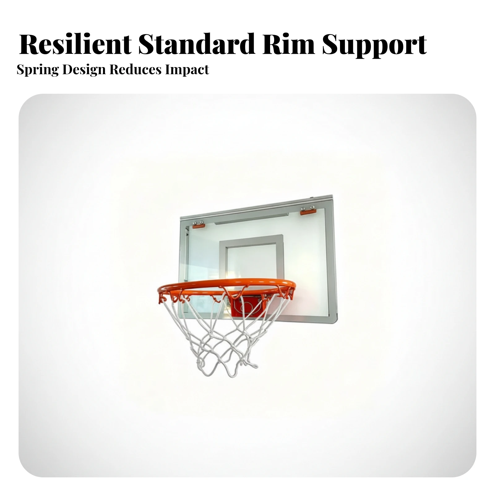 Indoor Outdoor Basketball Hoop Orange Rim Wall-Mounted Basketball Hoop Sports Equipment White Net for Home Practice