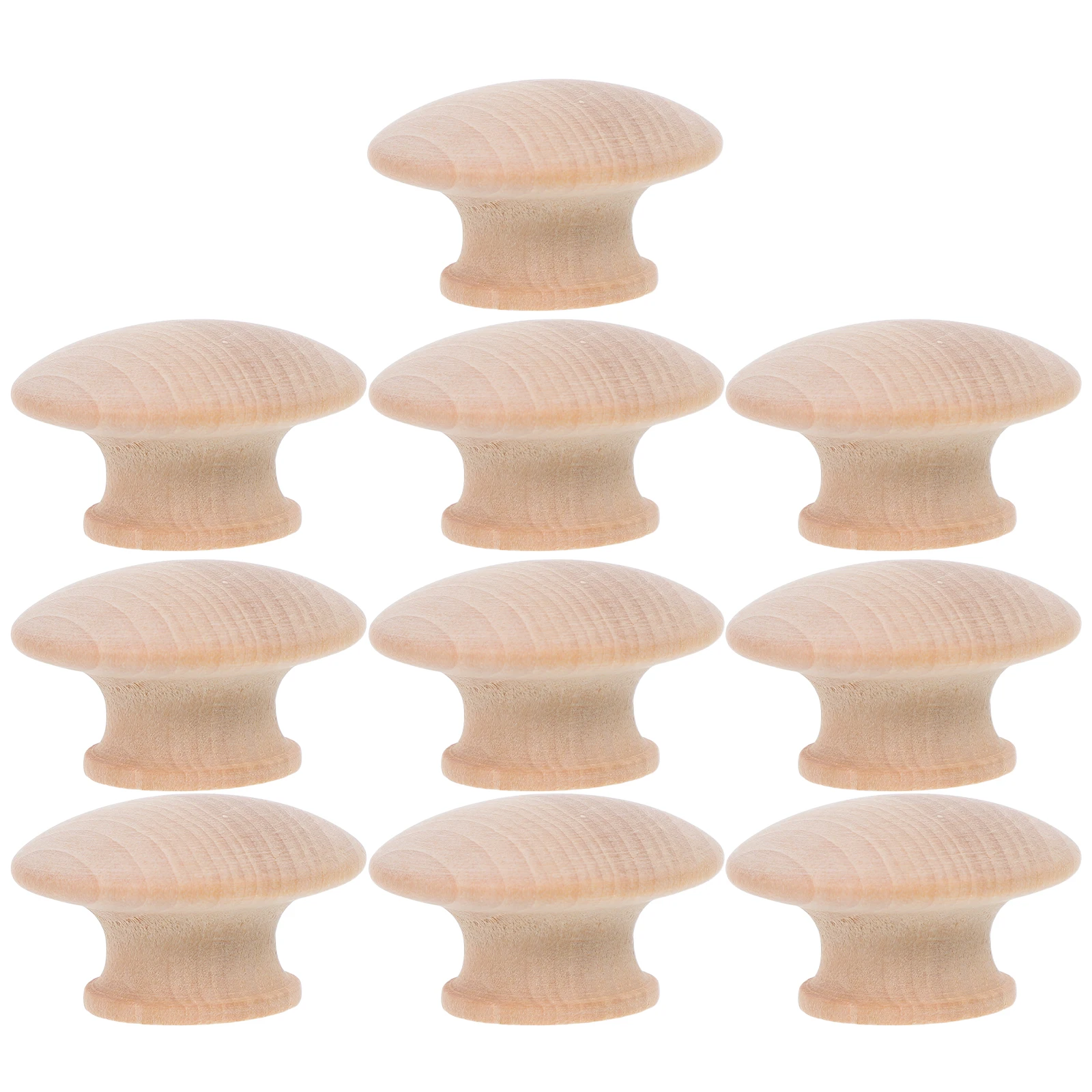 

10pcs Wooden Handle Furniture Door Handles Beech Drawer Pulls European Retro Hardware Sturdy Wood Smooth Finish