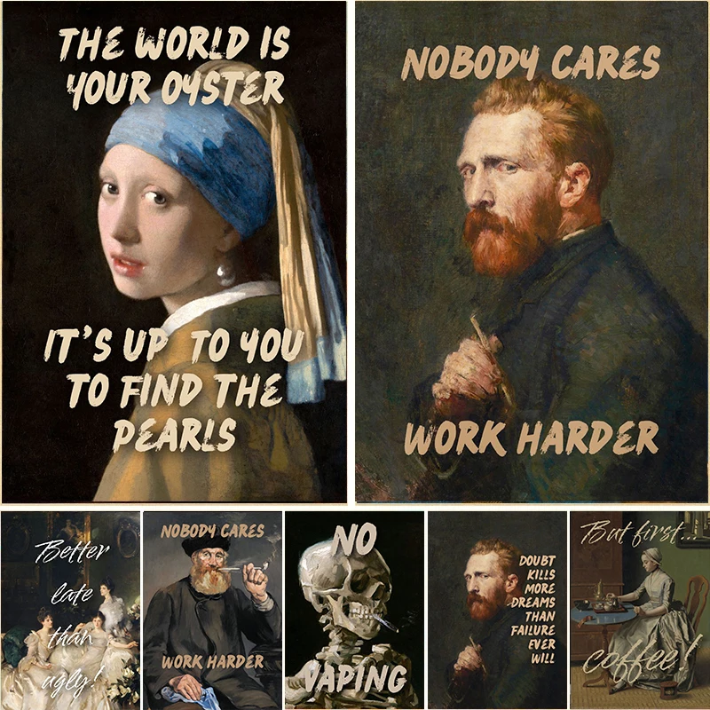 Funny Altered Vintage The World Is Your Oyster Quotes Canvas Painting Female Graffiti Posters Prints Gallery Wall Art Home De