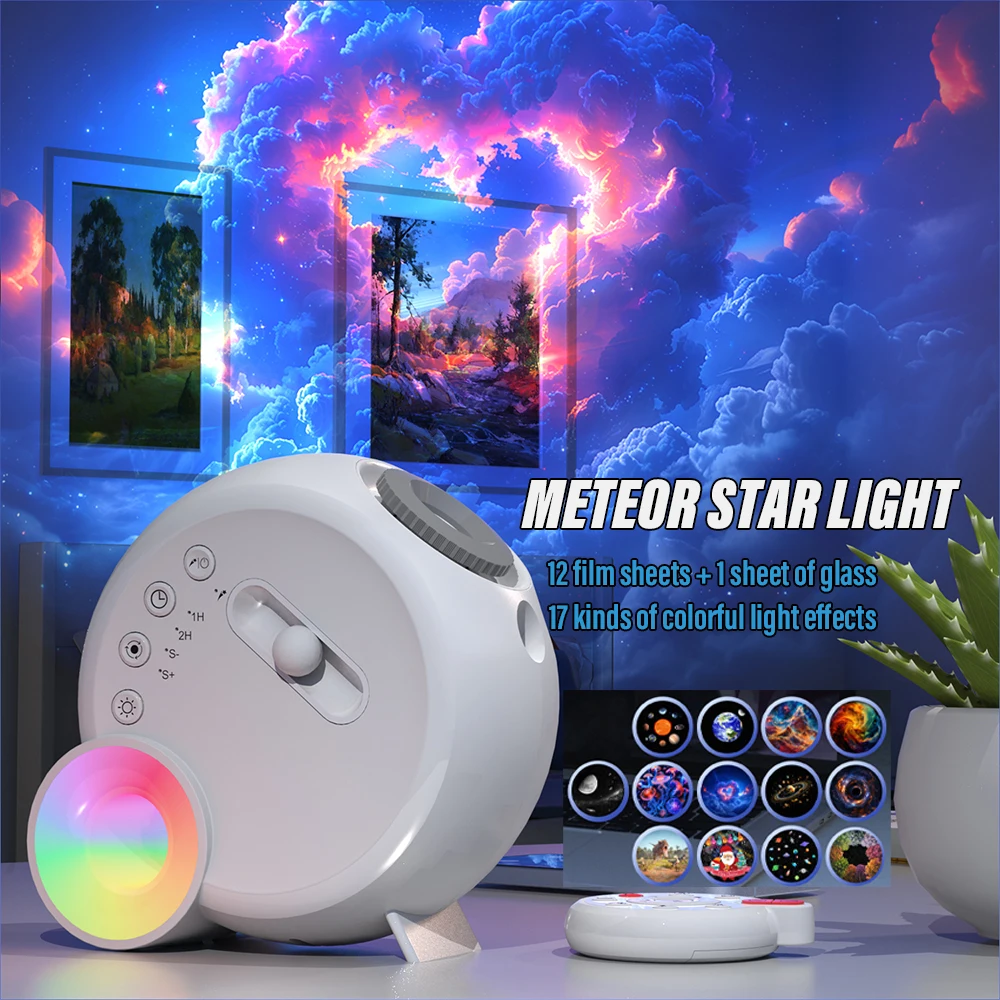 Meteor star light Projection night light Advanced ambient light with BT wireless multiple white noise