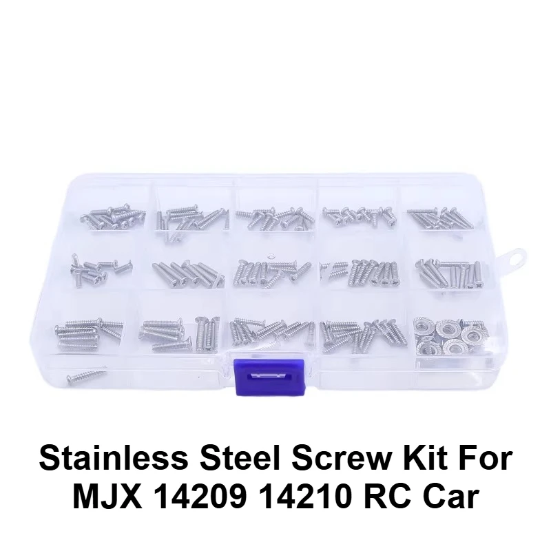 Stainless Steel Screw Kit for MJX 14209 14210 RC Car Full Set Replacement Hardware Fasteners Spare Parts Accessories for Repair