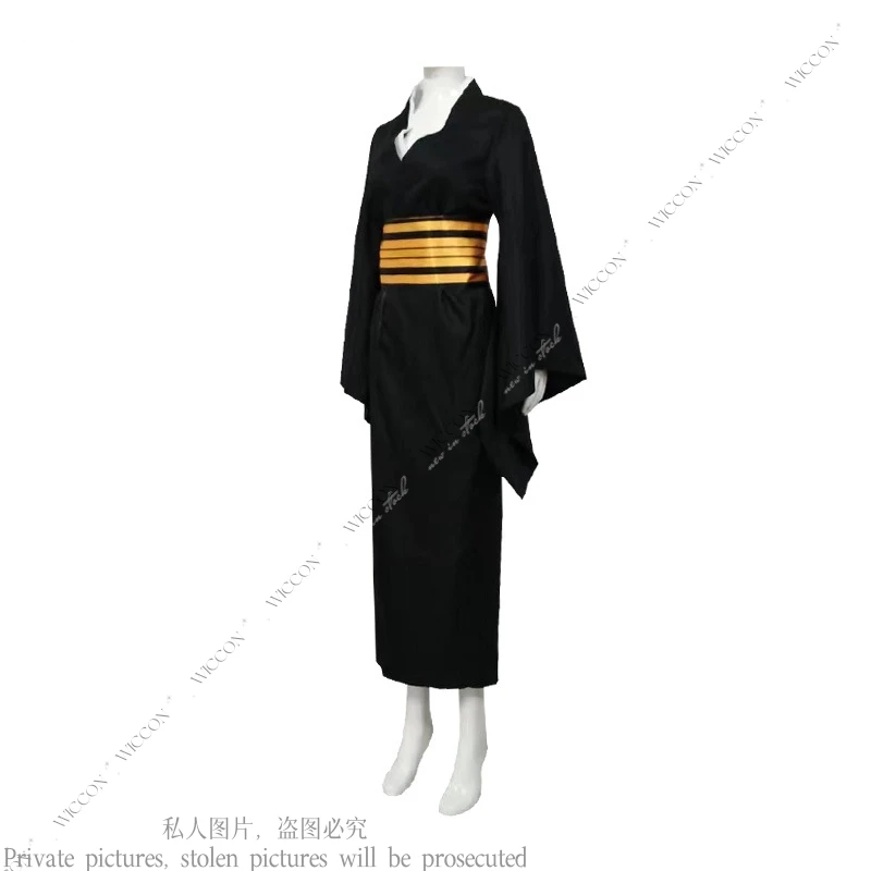 Nakime-Disfraz de Cosplay de Anime para hombre y mujer, traje de máscara de Kimono, uniforme negro de Halloween, Moons de demonio, trajes de RolePlay, Carnaval