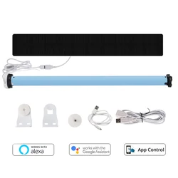RF Roller Shade Motor Rechargeable Electric Motor for 37mm Tube with WiFi Dongle Solar Panel Alexa Google Home Voice Control