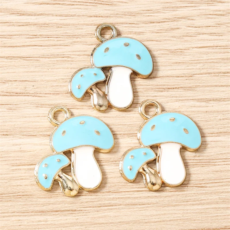 Tusember 20 Stück 18 x 20 mm niedliche Kawaii-Pilz-Anhänger für handgefertigte Ohrringe, Armbänder, Halsketten, DIY-Schmuckherstellungszubehör – Detail 11