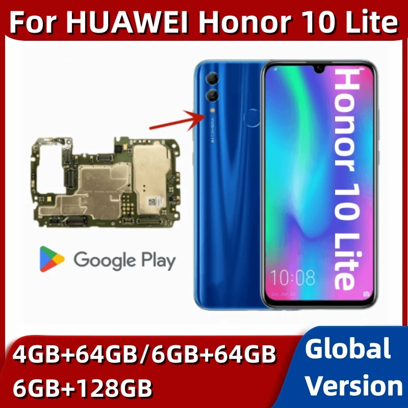 

Mainboard for HUAWEI Honor 10 Lite, 64GB, 128GB, Unlocked Motherboard, Global Version, with Kirin 710 Processor