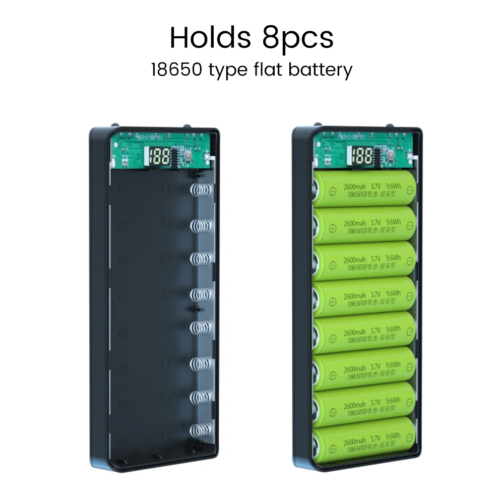 Dual USB Type C Power Bank Shell 5V DIY Shell 18650 Holder Cases Micro USB Detachable Battery Charge Storage Box Without Battery
