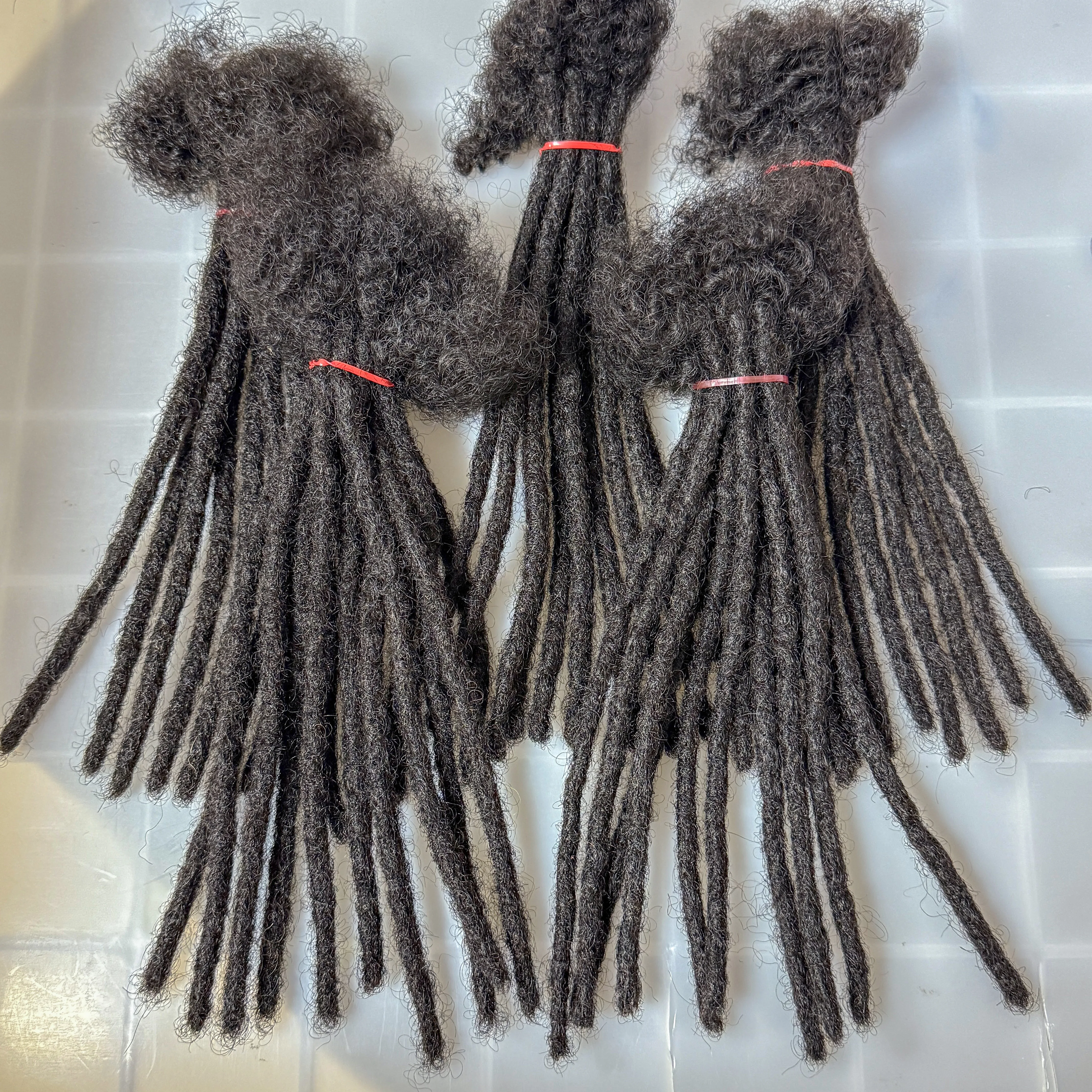 NABI Dreadlock Extensions Human Hair 20 Strands/Lot Handmade 8 inch 0.6cm Thickness Textured InterLoc Extension 100% Human Hair