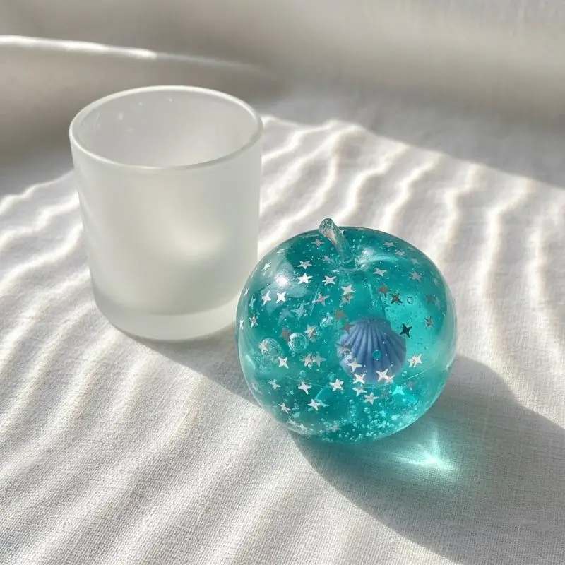1Pcs Stress Relief Ball Blue Ocean Apples Fidget Toys For Adults Kids Anxiety Slow Rise Sensory Toys For Autism ADHD Relax Gift
