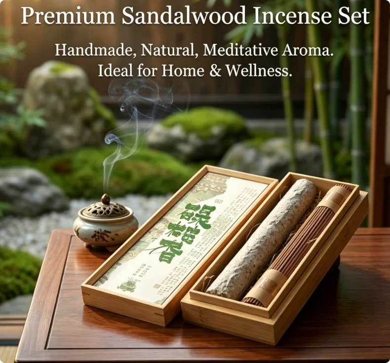 Handmade Aromatherapy Incense Box, Oriental Wellness Sandalwood Incense，Relax & Meditation