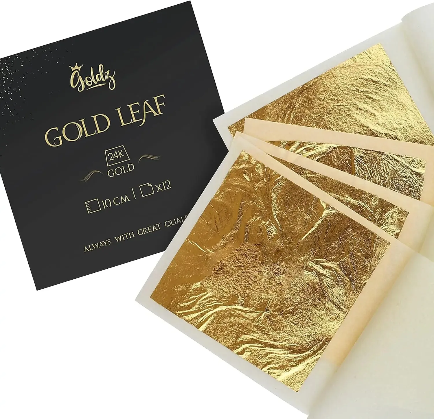 

24K Gold Leaf Sheets 50 Pcs-3.15 Inches Gold