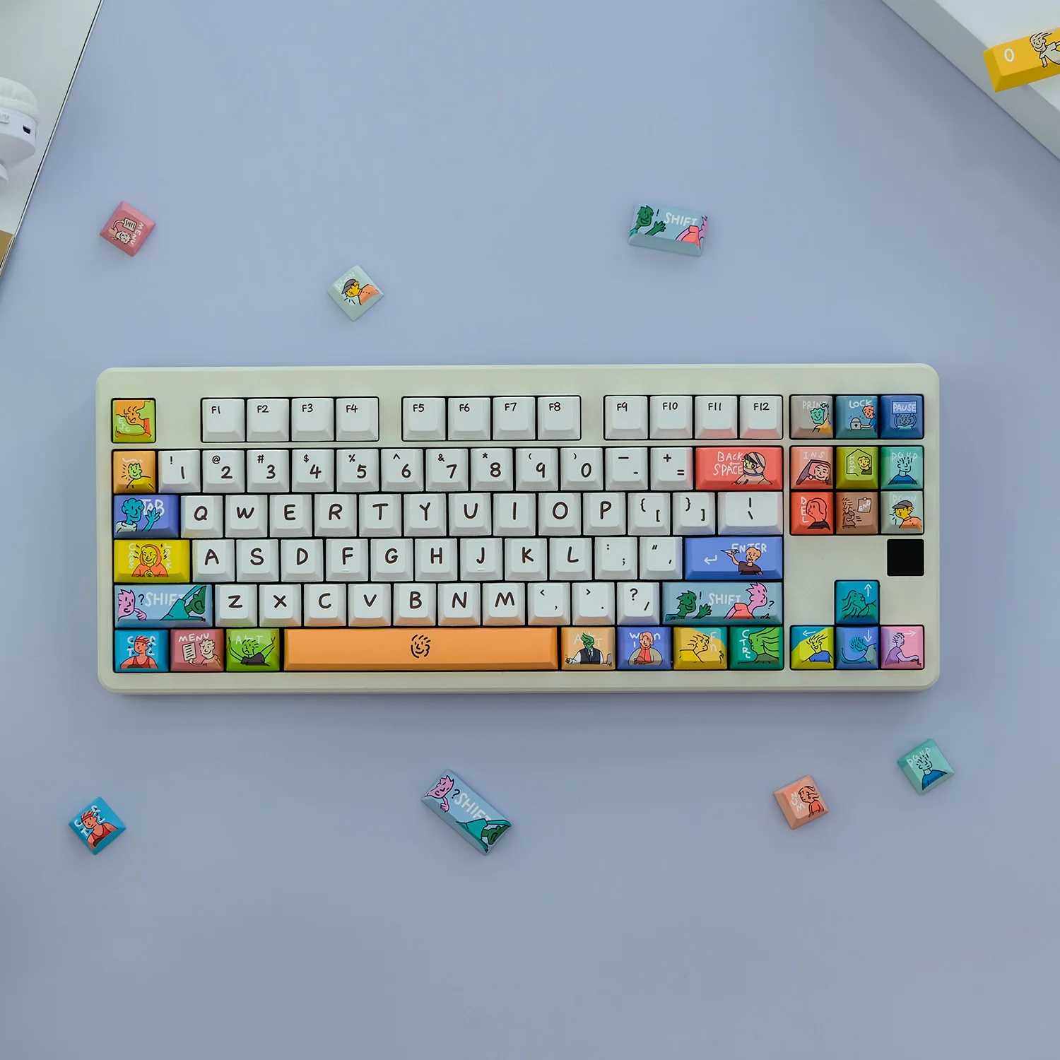 129 Tombol/Set Keycap Tema Mewah Profil Ceri PBT Dye Sub Keycap Musik Anime untuk Cherry MX Switch DIY Topi Keyboard Mekanis