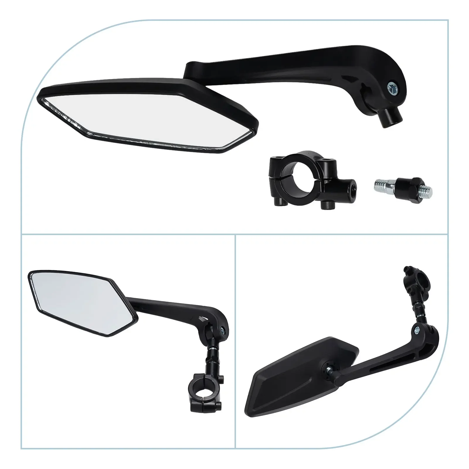 Bike Rearview Mirror Rotatable Wide-Angle Cycling Handlebar Rear View Mirror Flat Mirror Reversing Mirror For MTB Road Bike Part