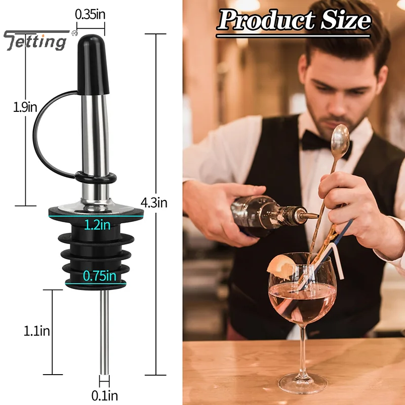 3pcs/6pcs/12pcs Stainless Steel Liquor Oil Wine Bottle Pourer Leak-proof Sealed Spout Stopper Mouth Dispenser Vinegar Conical
