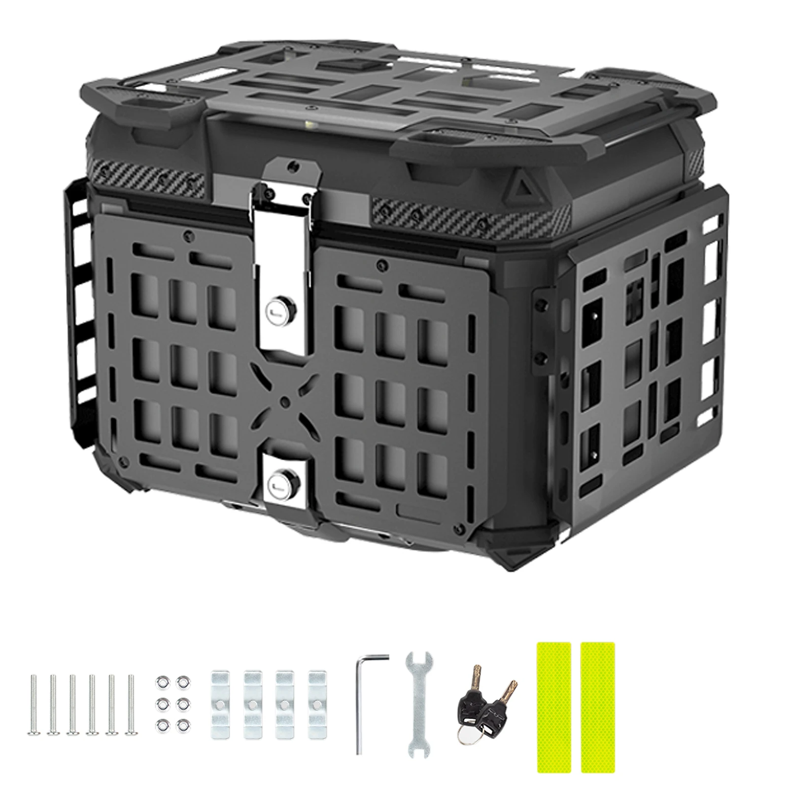 

Мотоциклетный кофр, 45-литровый багажник из алюминиевого сплава, быстросъемный складной задний багажный ящик для путешествий