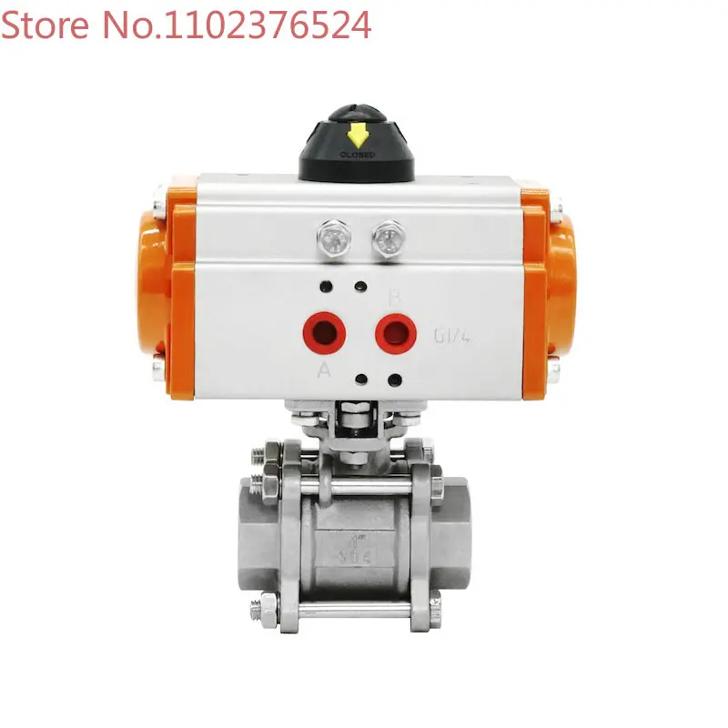 

Q611F-16P Stainless steel 304 Sanitary DN 25 mm Internal thread two-piece pneumatic ball valve Match AT GT Pneumatic actuators