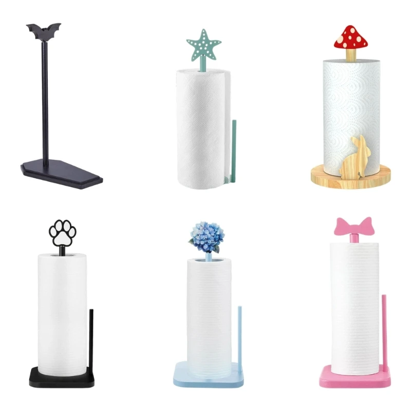 Paper Towel Stand for Daily Bathroom Table Wooden Tissue Organizers A2BB