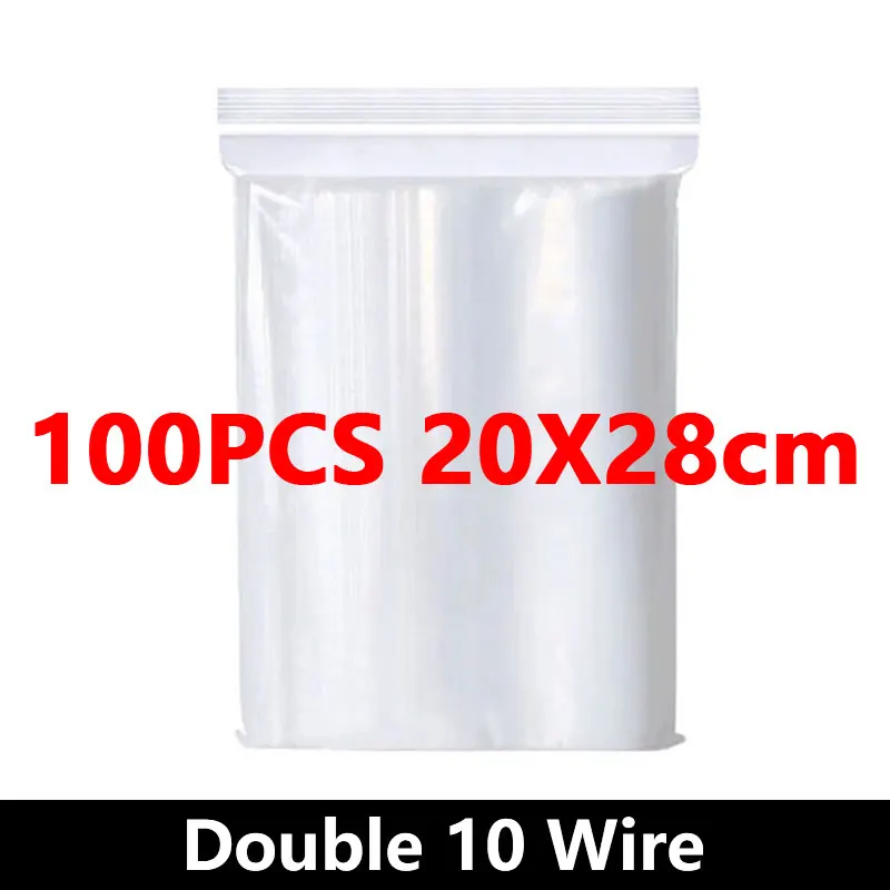 100pcs Thicken Zipper Sealed Bags Clear Plastic Storage Bag for Small Jewelry Food Packing Reclosable Plastic Ziplock Bags image 3