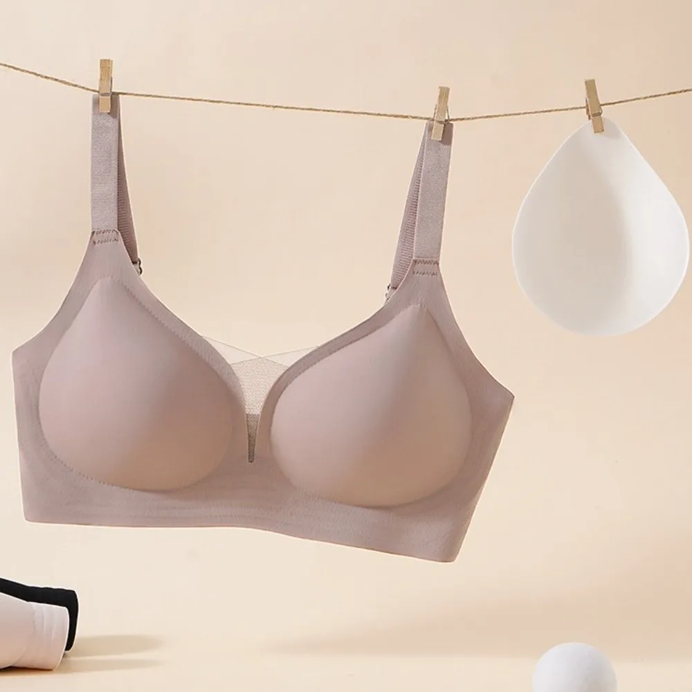 Sujetadores ajustables sin costuras, ajustados, a prueba de golpes, inalámbricos, con escote en V profundo, lencería, pechos recogidos, ropa interior push-up para Yoga