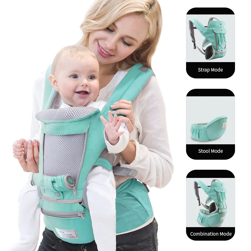 Respirável ergonômico portador de bebê mochila portátil infantil portador de bebê canguru hipseat montes estilingue portador envoltório