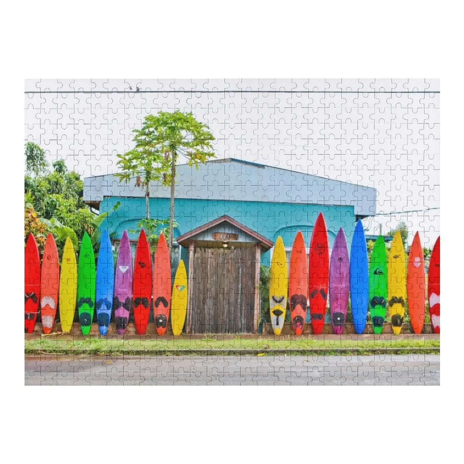 레인보우 서핑 펜스 파이아 파노라마 직소 퍼즐 맞춤형 이름 게임 어린이 퍼즐