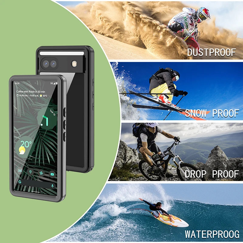 IP68 Waterproof Case For Google Pixel 6A Diving Swim Outdoor Sports Anti-fall dust-proof TPU 360 Full Covered Armor