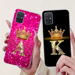 For Samsung Galaxy A31 Case SM-A315F Cover Luxury Crown Letters Soft Silicone Phone Case on Samsung A51 A71 4G 5G A 51 Protector