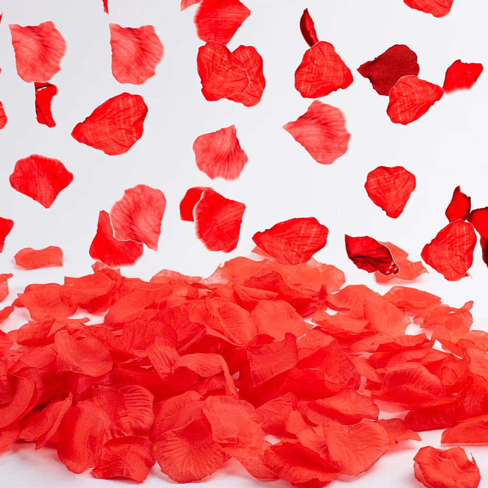 الجملة بتلات الورد وهمية الزهور الاصطناعية بتلات الحرير الأحمر لعيد الحب حفل زفاف زينة حفل زفاف رومانسية