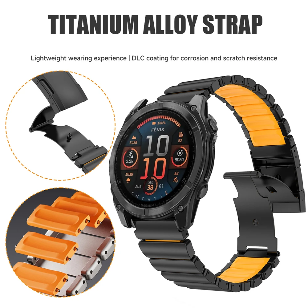 

Титановый ремешок 26 мм для часов Garmin Fenix 8 7X Pro Tactix 7 EPIX Pro 51 мм Enduro 3 2X Instinct 3 2X 50 мм, быстросъемный ремешок