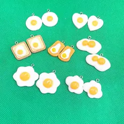 10pcs Cartoon Simulation Cute Multi-shaped Eggs Charms For Pendant DIY Earrings Necklace Jewelry Accessories Finding
