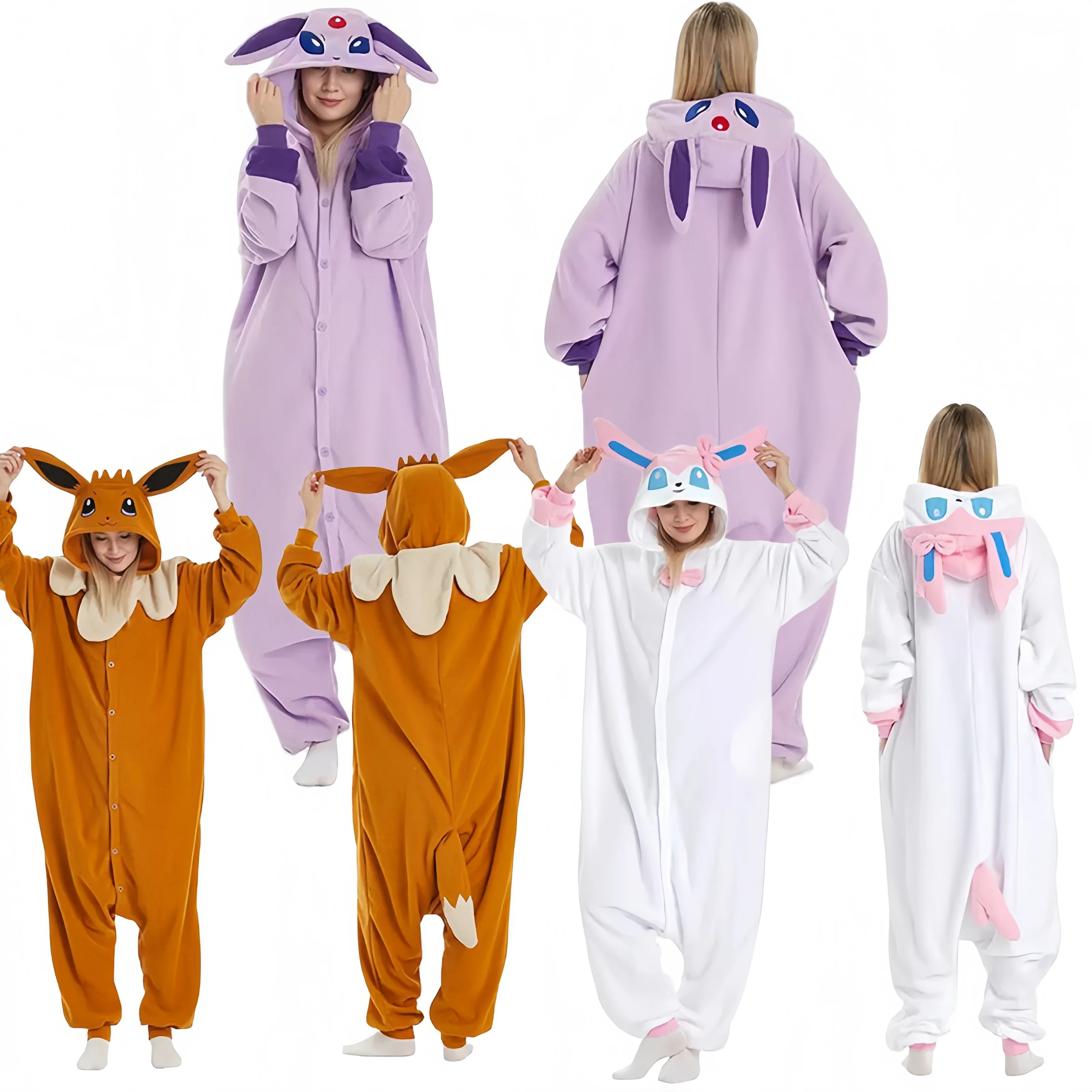 

In Stock Hot Snorlax Squirtle Mewtwo Onesie Gengar Cosplay Costume Halloween Adult Anime Cute Cat Eevee Boys And Girls Pajamas