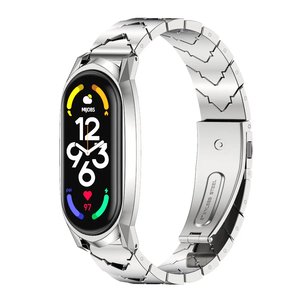 Mi バンド 9 8 7 6 5 4 3 金属時計バンドシャオ mi mi バンド 7 ストラップリストバンド mi バンド 8 コレア miband ゴーバルバージョン