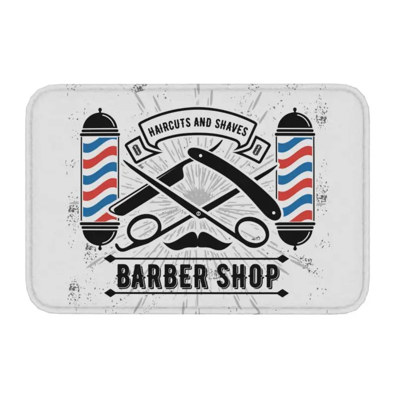 Custom Barber Shop Floor Door Kitchen Bathroom Mat Anti-Slip Outdoor Hairdresser Gift Doormat Garage Entrance Carpet Rug