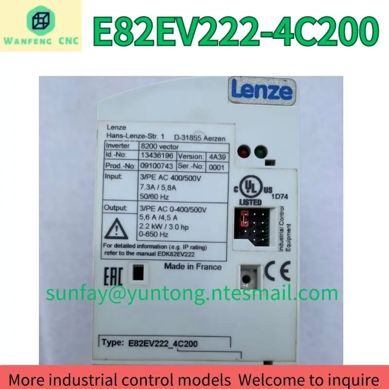 second-hand 8200 frequency converter E82EV222-4C200 380V 2.2KW test OK Fast Shipping