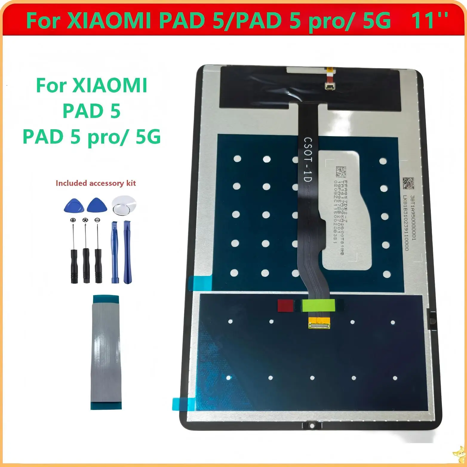 

Дисплейный модуль A+ для Xiaomi Pad 5 Pro Wifi / 5G PAD 5 11" 21051182G 21051182C (LCD, тачскрин, стекло)