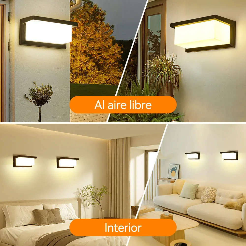 LED Vintage Rechteck Wandleuchte Innen Außen Dekorative Beleuchtung für Veranda Wohnzimmer Schlafzimmer Hof Balkon Home Decor – Detail 7