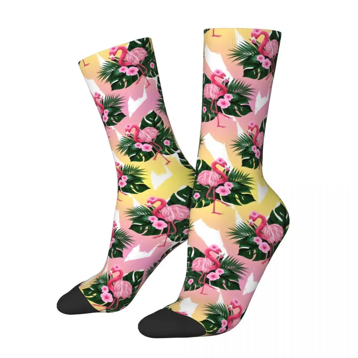 Retro Tropical Summer Fashion Pattern Design With Flowers Men's compression Socks Unisex Harajuku Seamless Printed Novelty Sock