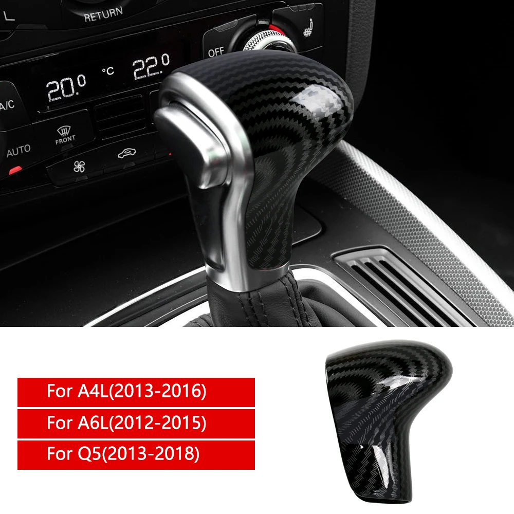 

1 piece Gear Shift Knob Cover BLACK Carbon Fiber Sticker for Audi A4L Q5 A6L Decal