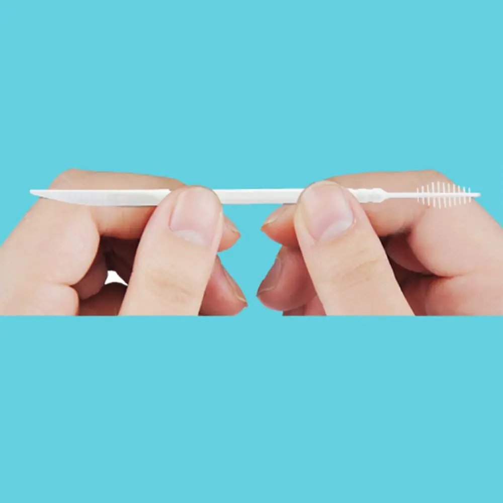 300/60 Pcs Disposable Double-ended Toothpick Plastic Gum Care Fish Bone Shaped Interdental Brush Portable Oral Cleaning