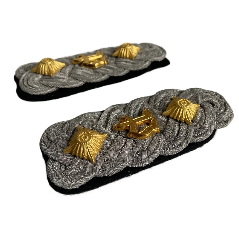German Military Officer Bullion Epaulettes Gold Rank Insignia WW2 WWII Style Shoulder Boards for Uniform Reenactment Cos Prop