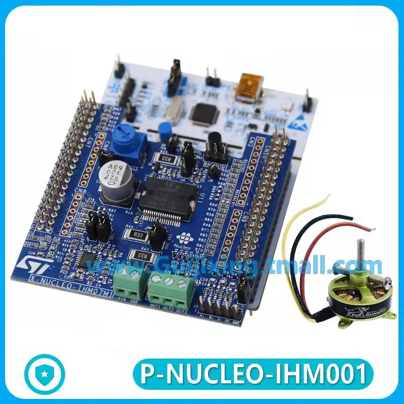 The original stock P-NUCLEO-IHM001 contains the NUCLEO-F302R8 and X-NUCLEO-IHM07M1 br2804 development control kit