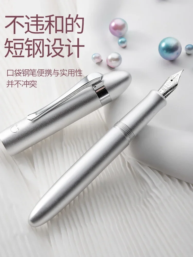 Hongdian M1 Mini Portable Pocket Metal Smile Fountain Pen  26# Nib School Office Supplies Writing Stationery Gift Pen