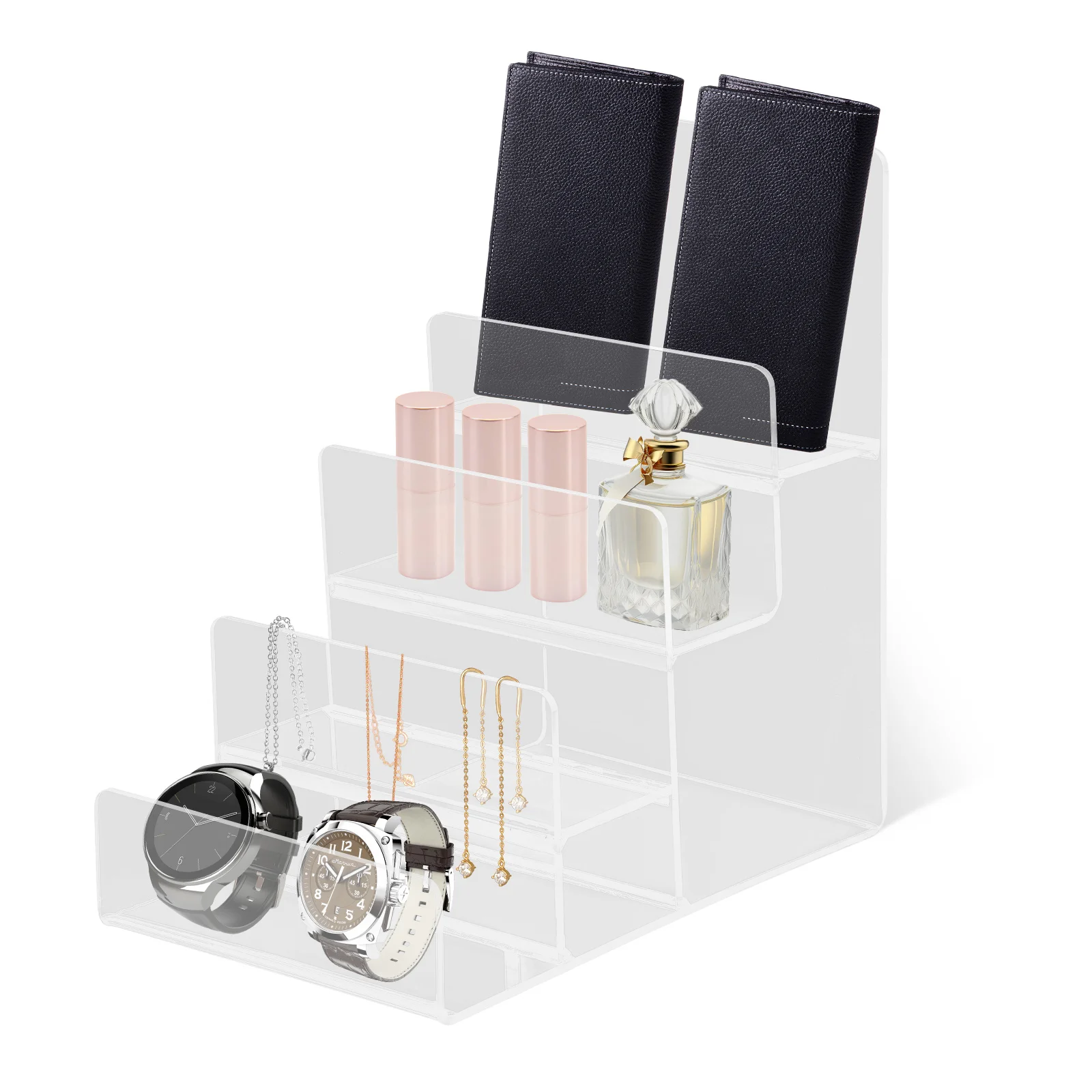 

Transparent Acrylic Display Stand Multi-Layer Wallet Holder Rack for Jewelry Glasses Storage Acrylic Storage Rack