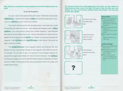 2022 New Arrival SAP Learning Creative Writing Workbook For Grade 1-6 Primary School Teaching Assistant Workbook Exercise Books