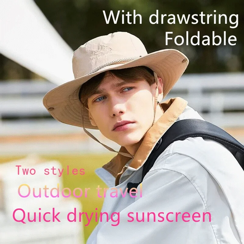 

Summer Outdoor Camping Quick-drying Mountaineering Hat, Men's and Women's Fishing Sun Protection Bucket Hat, Western Cowboy Hat