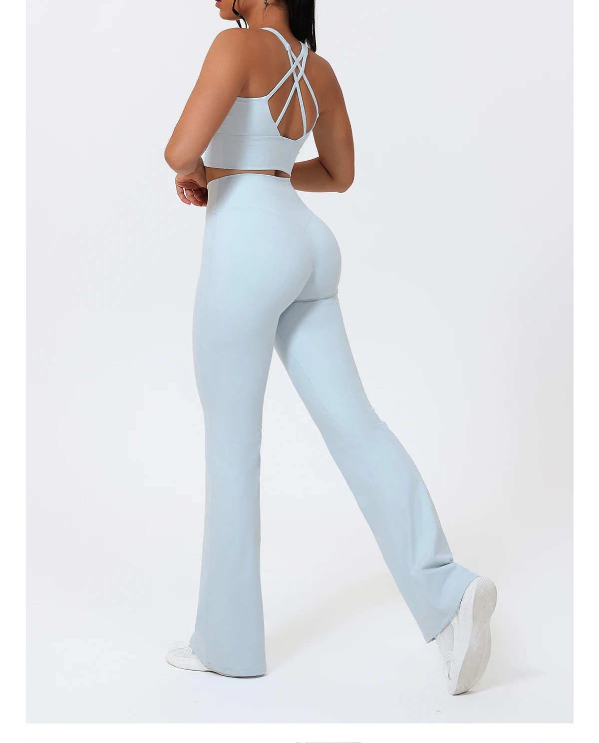 Hearuisavy Sommer-Laufsportweste mit gepolstertem BH, ECO Gym Push-Up-Yoga-Top für Damen, überkreuzter Rücken, U-Ausschnitt, Fitness-Unterwäsche – Detail 12